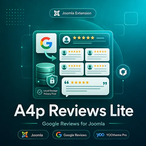 A4p Reviews Lite Joomla extension for importing and displaying Google reviews with local storage and YOOtheme Pro integration