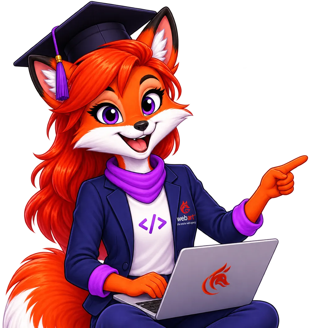 Ava Fox presenting FAQs while working on a laptop